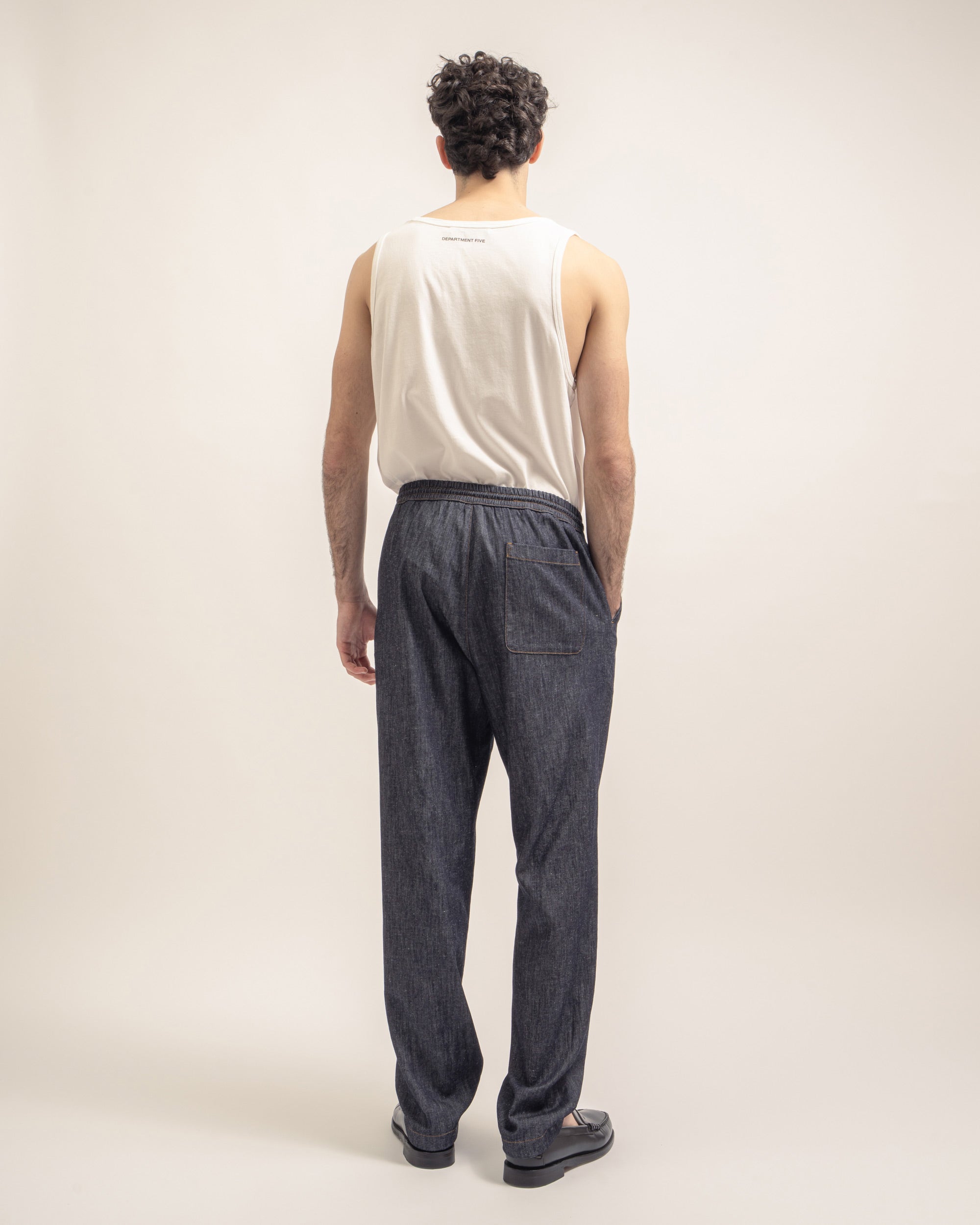Delano lightweight denim drawstring trousers