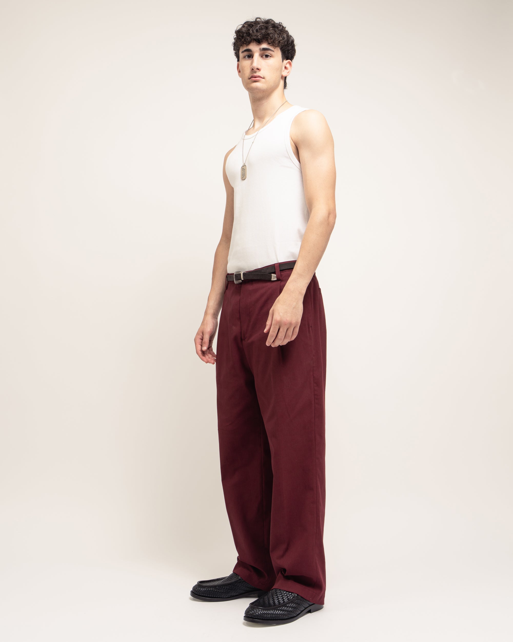 Rushen pantaloni con pieghe